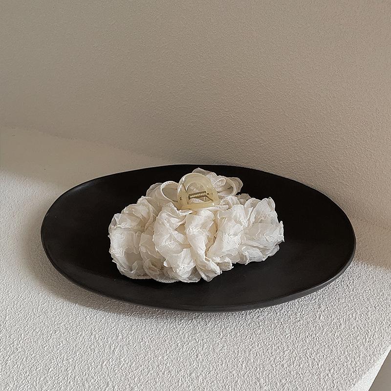 Super Fairy Pleated Fabric Flower Grab Clip Female Versatile Temperament Shark Clip Back Head Hair Clip