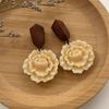Wood Resin Rose Flower Earrings Personality Earrings Trend Pendant Earrings  for Women