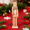 Yousheng 38CM Christmas Wooden Unfinished Nutcracker Figurine DIY Blank Unpainted Soldier Figure Festival Holiday Party Ornament Decoration