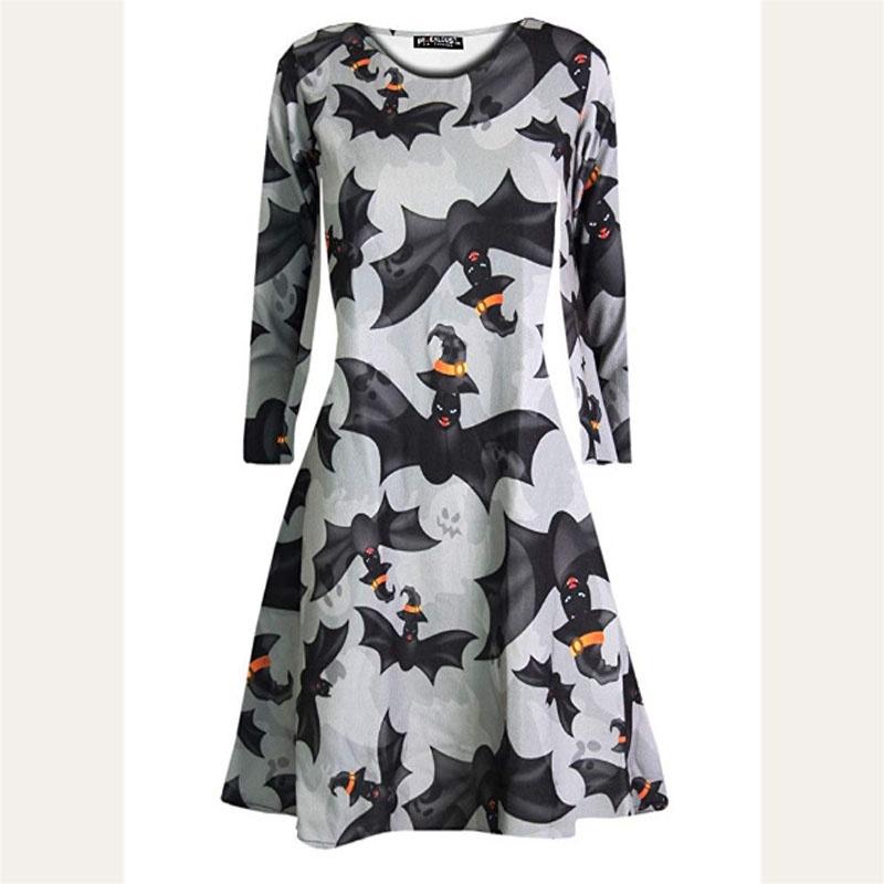 Premium Quality Womens Vampire Horror Blood Halloween Costume Flared Swing Dress