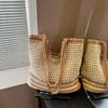 Hollow woven bag women's summer new knitted bag large capacity shoulder messenger tote bag vacation beach bag