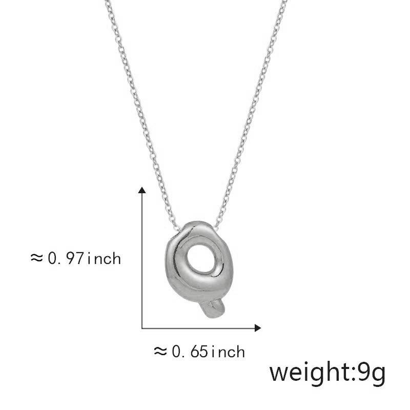 Cute Smooth Letter Necklace, Chubby Pendant, European and American Fashionable and Simple Collarbone Chain