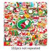 102 Christmas Personalized Cartoon Festive Theme Children's Decoration Mobile Phone Case Skateboard Suitcase Stickers