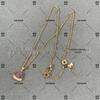 V Gold High Fan-shaped Clavicle Necklace: 18k Rose Gold with Red Agate, Diamond Accents, and White Shell on 925 Silver for Women