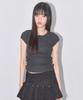 FANCY CLUB Side Buckle Ribbed Tee (Charcoal) F25Qb110