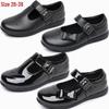 Girls' Black Leather Performance Shoes - Kindergarten To Primary Princess Style, Spring/Autumn