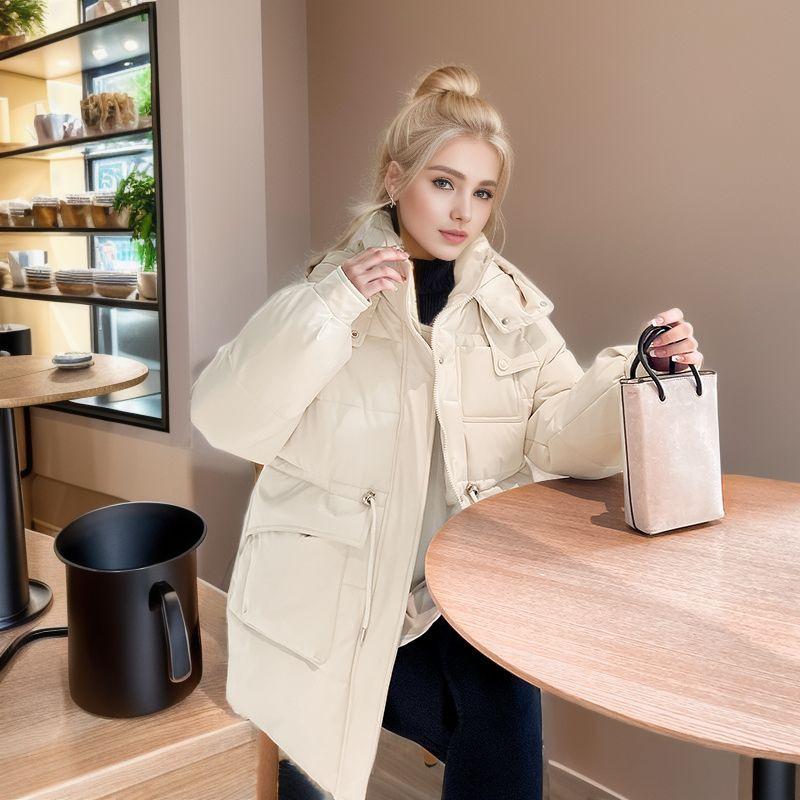 Winter down padded jacket Women's year winter padded jacket Medium and long popular winter clothing version of student padded jacket