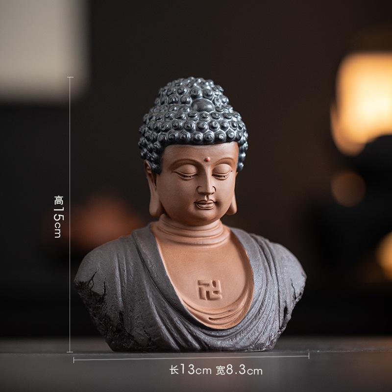 New Chinese Style Buddha Statue of Shakyamuni Buddha, Buddha's Head, Ceramic Handicrafts, Zen Home Decor
