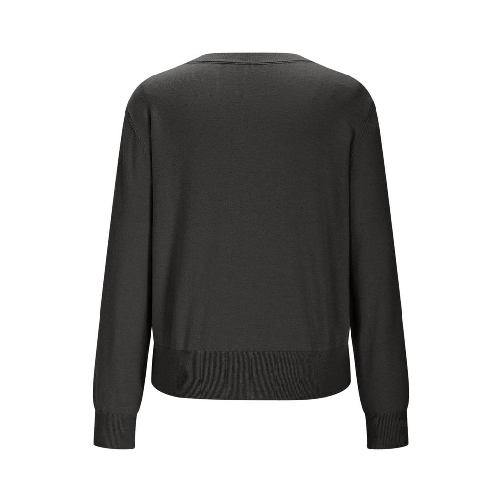 Women's Fashion Round Neck Pullover Sweater Casual Versatile Solid Color Knit Top