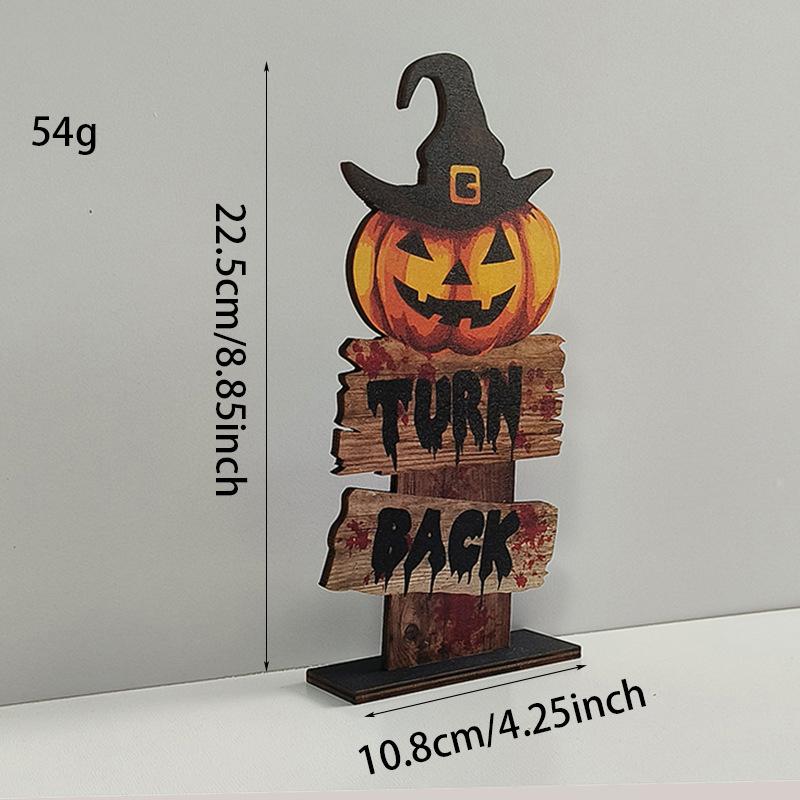 

1 шт. Винтажные деревянные украшения на Хэллоуин - Готический крест, привидение, настольное украшение для жуткой вечеринки, креативный декор для дома