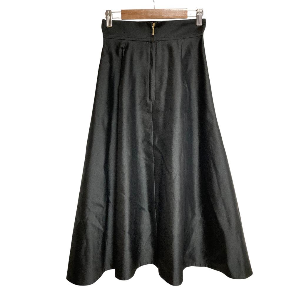 [Used] Good Condition 24SS IENA  NAVY Polyester Silk Flare Skirt 34 Black Women s Luxs Brand Used Clothing Luxe