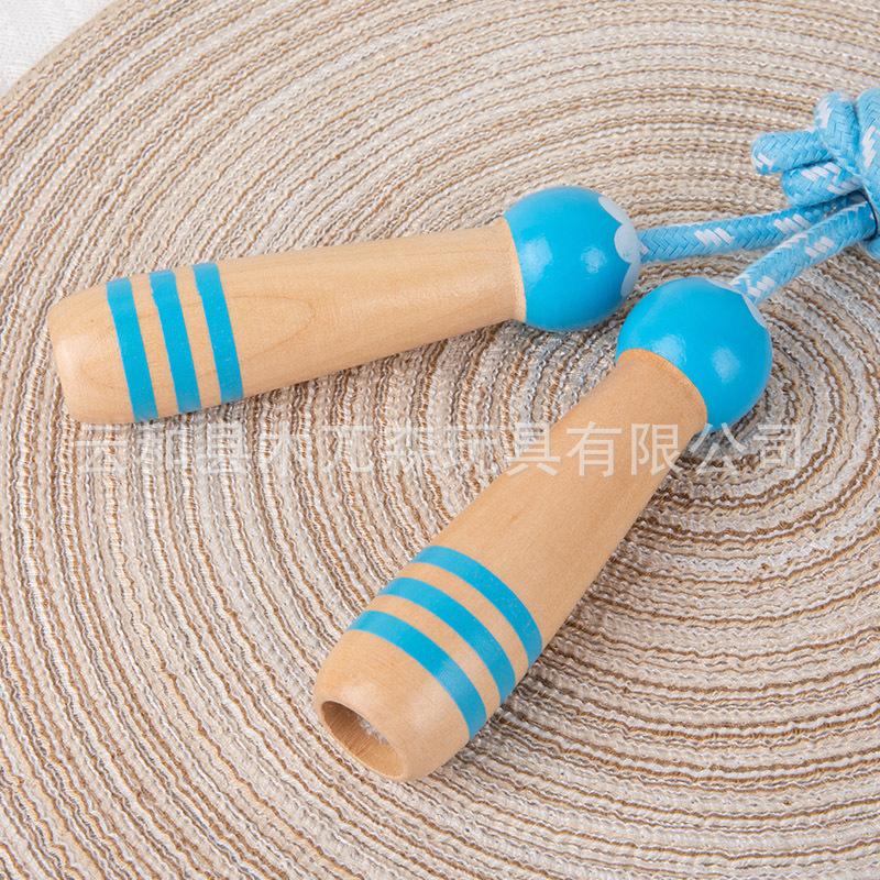 Kindergarten Wooden Skipping Rope Primary School Students Special Cotton Rope Adjustable