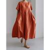 BITCED Fashion Summer Spring Solid Color Print Short Sleeve O-Neck Casual Dresses