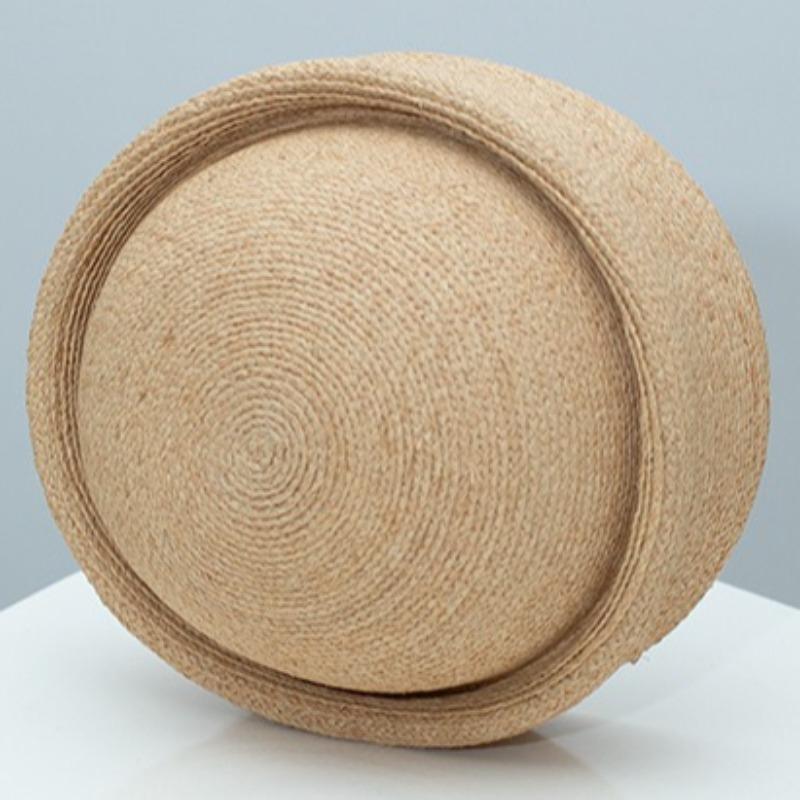 New Natural 100% Raffia Berets Women'S Summer  High-End French Retro Dome Top Pillbox Hat Females Vacation Beach Straw Hat