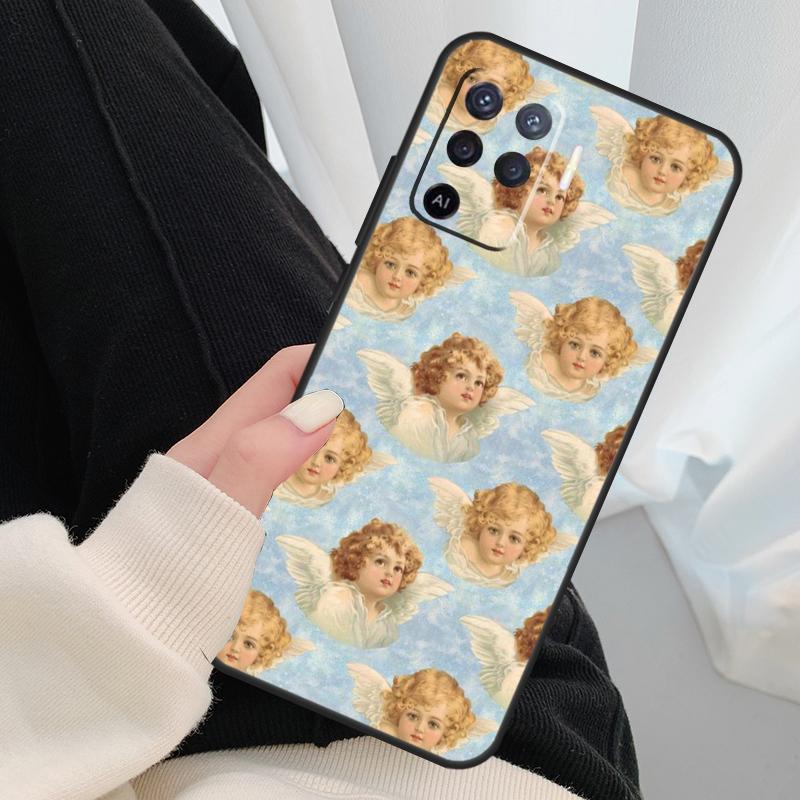 Cute Angels Aesthetic Aesthetics Case For Oppo A54 A74 A94 A18 A57 A17 A77 A38 A58 A78 A98 A80 A60 A40 A96 A76 A16 A15 A5 Pro