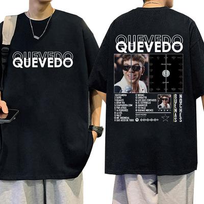 Rapper QUEVEDO Tour 2025 Graphic T Shirt Mens Vintage Fashion Short Sleeve Tshirts Hip Hop Oversized Cotton Tshirt Streetwear