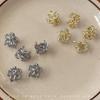 Mini Metal Flower Hair Claw Clip for Women - Cute Side Hair Accessory for Bangs and Flyaways