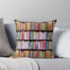 Bookworm Antique Book Library, Vintage Book Shelf Throw Cushions & Pillows Without Core