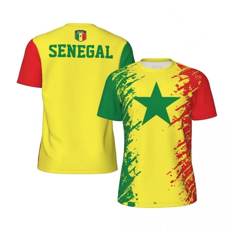 MDHAO xin nan zhuang  3D txu SENEGAL Vlag 3D Print Sport Sneldrogend Ademend Heren T-shirt Buiten Voetbalshirt Team Korte Mouw Ouder-kind Top Kleding 4XL