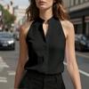 2026 New Summer Slim Fit V-Neck Sleeveless Blouse for Women, Cotton Breathable Casual Top