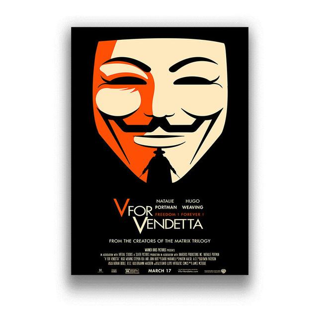 Klassieke Hackers Movie V voor Vendetta Posters en Prints Canvas Schilderij Abstract Decoratief Home Decor