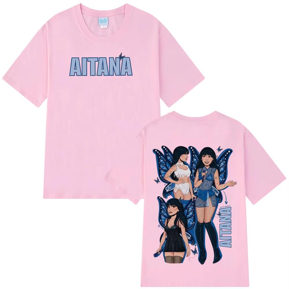 Singer Aitana Curto Azul Tour 2025 Print Tees Men Women Aesthetic Trendy T-shirt Cotton Fashion Harajuku High Quality T-shirts