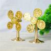Brass Windmill Model Statue Luck Wealth Prosperities Metal Pinwheels Sculpture