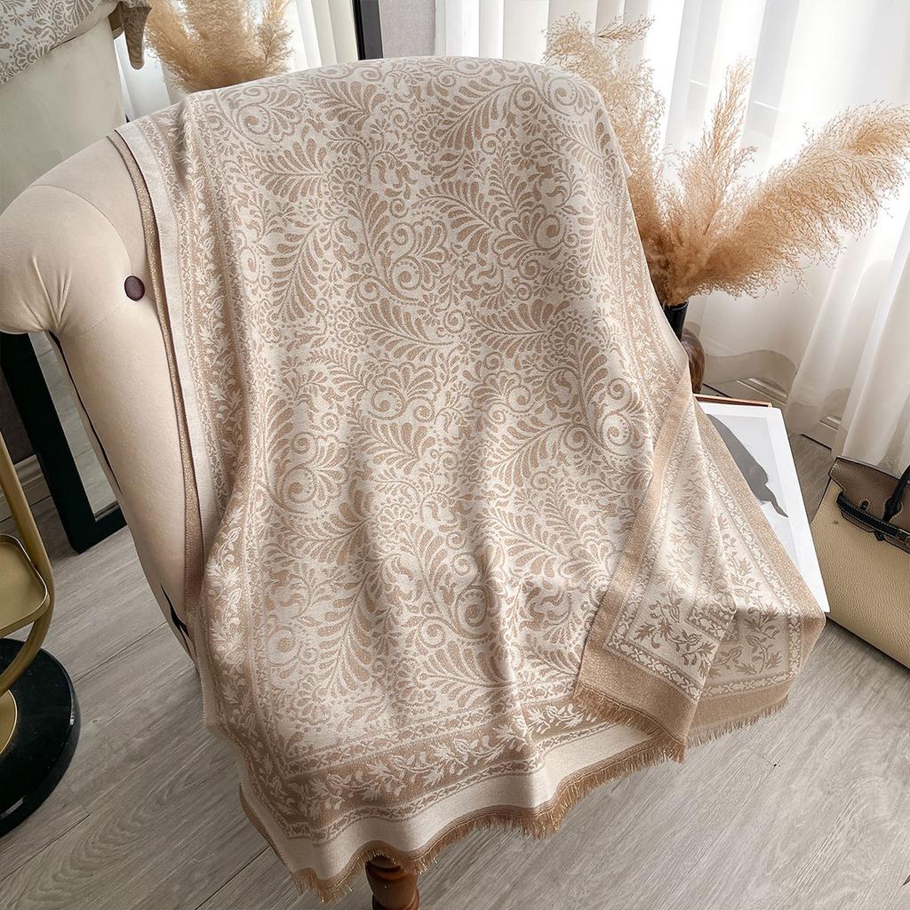 Double-Sided Commuting Warm Fashion Elegant Simple Atmosphere Imitation Cashmere Scarf Shawl Cape Female Big Name Style