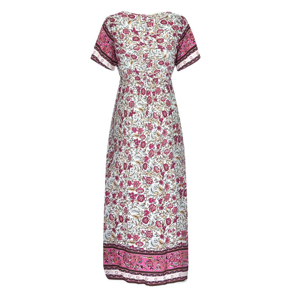 Moda Doamnelor Casual Etnic Boem imprimat Rochie de plajă de vacanță Fusta lungă
