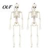 Small Horror Scene Accessories Realistic Halloween Skeleton Figure, 40cm Posable Joints Hanging Skull Decoration, Plastic for Home Decor Mini