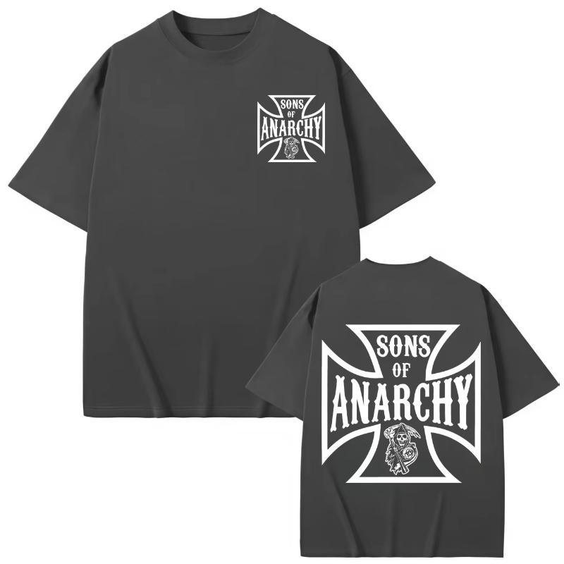 

Sons of Anarchy Double Sided Graphic T Shirts High Quality Fashion Short Sleeve T-shirts Men Women Casual Loose Cotton T-shirt S разноцветный
