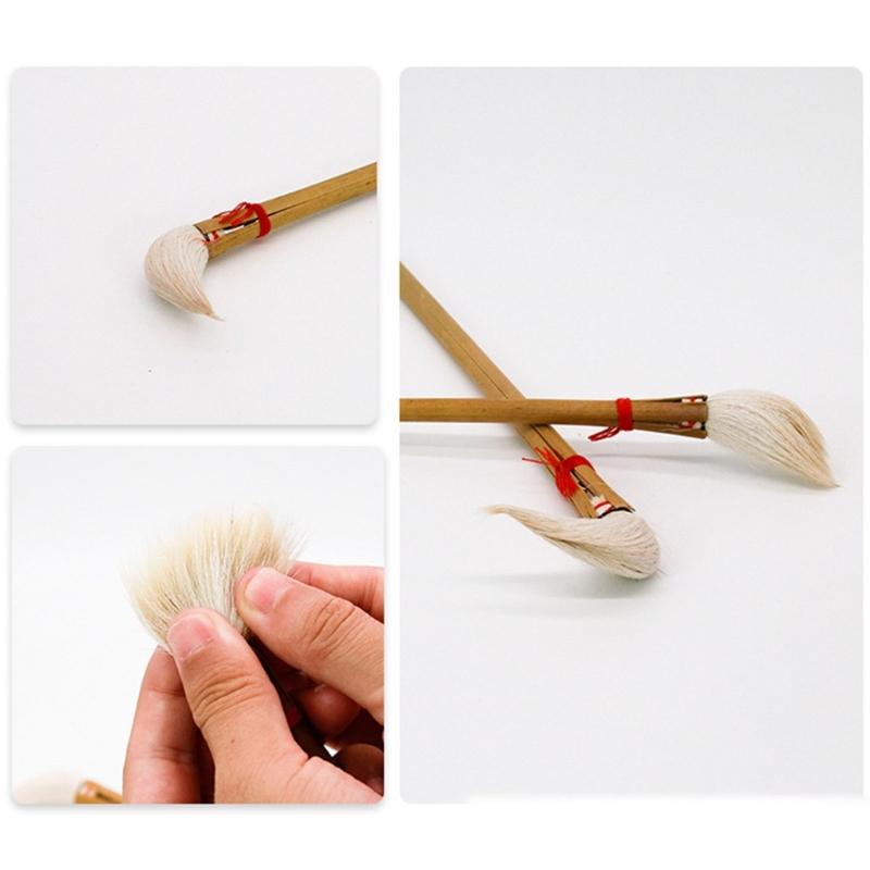 Ceramic Art Brush Wood Handle Pottery Glaze Brush for Pottery Painting Ceramic Glazing Chinese Inks Painting Brush