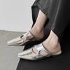 Fashion 2025 New Summer Women Mules Genuine Leather Women Shoes Cover Toe Shoes Squared Toe Low Heel Sandals Modern Slippers