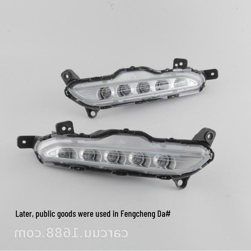 Tucson LED Daytime Running Light Strips, compatible with 2015-2018 Hyundai models for fog light modification.