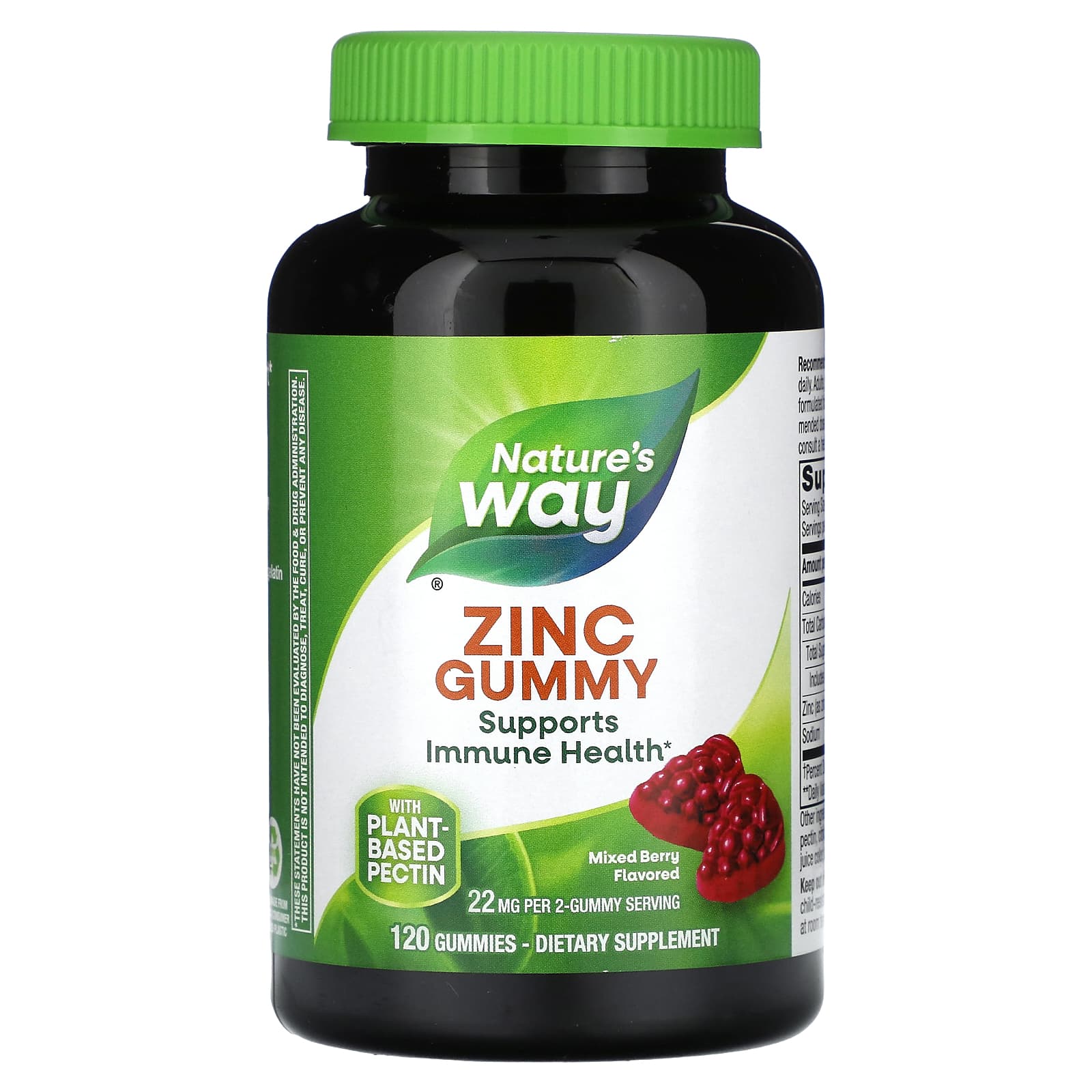 

Nature S Way, Zinc Gummies, Mixed Berry, 120 Gummies (11Mg per Gummi)