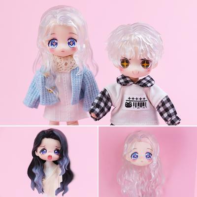 OB11 Transparent Parts Head Shell Replacement Korean Style Plastic Hair Transparent Replacement Doll Hair Head Mold For Obitsu11