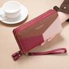 Women’s Long Wallet Double Zipper PU Leather Clutch Wallet Large Capacity Wristlet Purse Multi Card Holder Phone Wallet Organizer Lady Purse