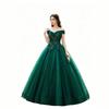 Nuovo Costume Verde del Sud-Est Asiatico per Performance Solista Estiva Abito per Esame di Arte Vocale Studentesca Gonna Pomposa Abito da Sera per Presentazione