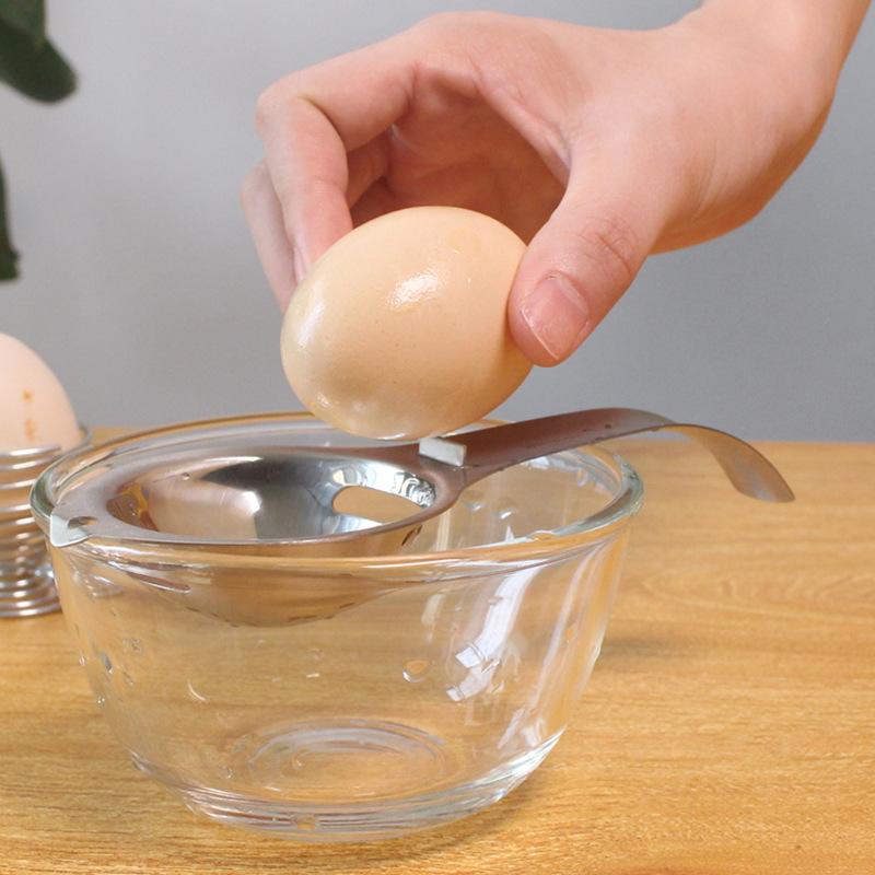 Nerezový oddělovač vajec s dlouhou rukojetí Oddělovač žloutků a bílků Filtr Dělič vajec Pečicí a kuchařské nástroje Kuchyňské pomůcky