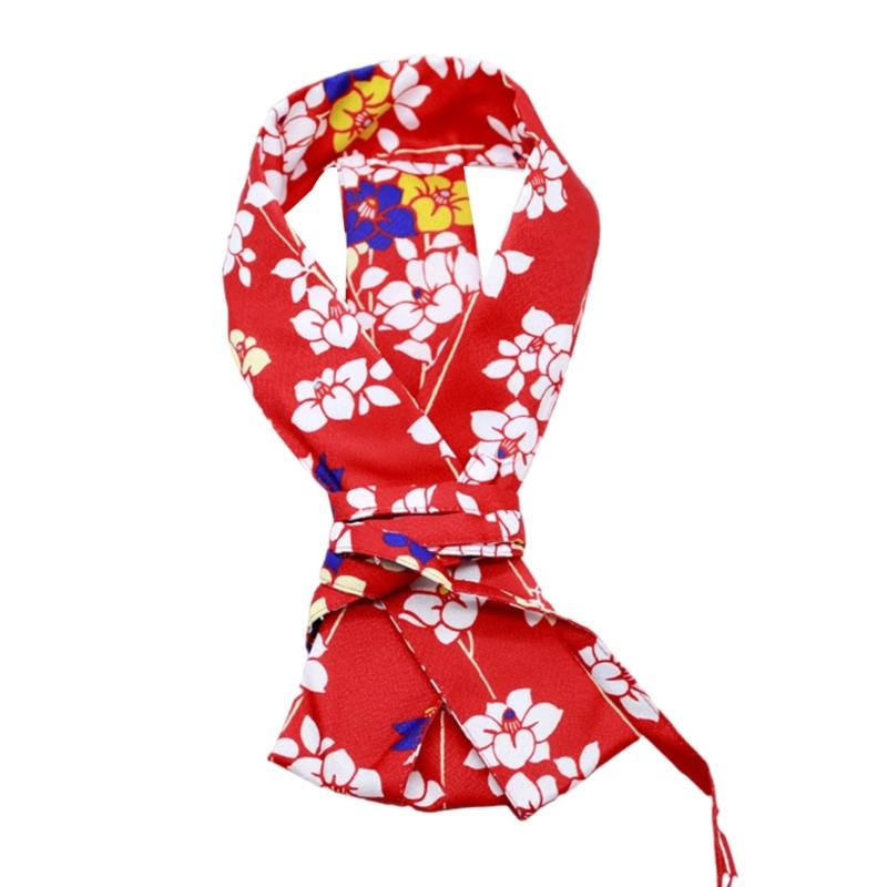 Women's Kimono Collar Support Accessory for Traditional Japanese Dress Core Collar Lining with Flower Print Kimono Belt