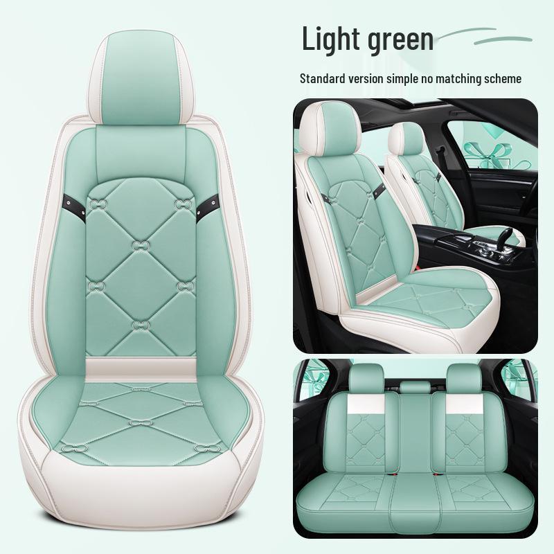 New All-Season Full Leather Cartoon Car Seat Cushion Cover
