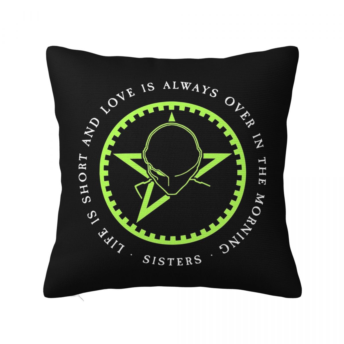 The Sisters Of Mercy Band Square Pillowcase Cushion Cover Pillow Case Throw Pillow Cover for Home Sofa Living Room 12x12Inch