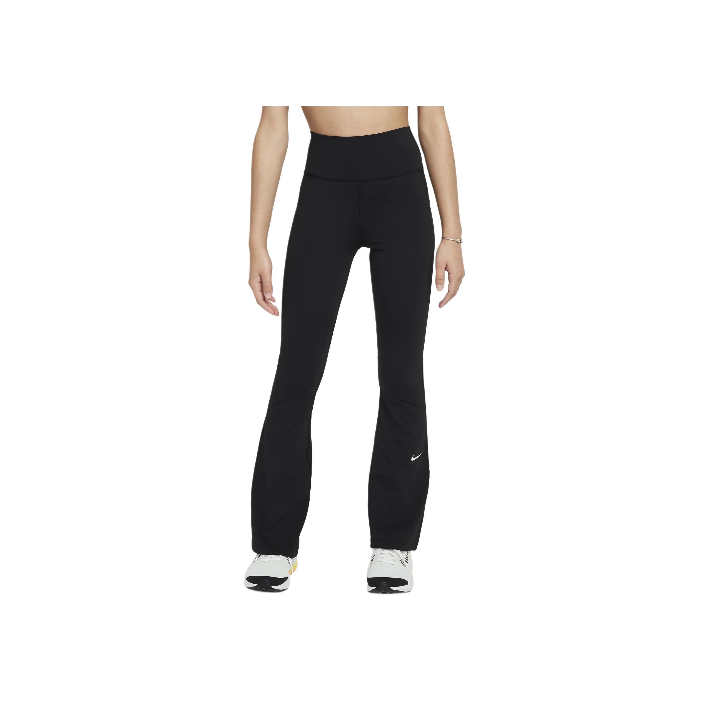 Nike Dri-FIT High-Waisted Slim Fit Flared Leggings Kids Leggings Black FZ5609-010 S
