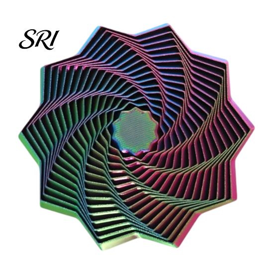 Spiral Visual Illusion Toy 3D Printed Fractal Fidget Star Stress Anxiety Relief Expanded Sensory Whirling Expandable Decompression Desk Accessory