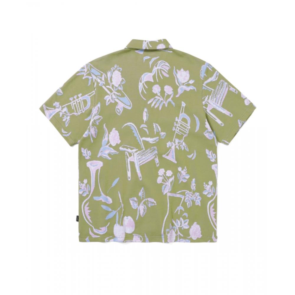Thisisneverthat Object Jacquard Button Up Top Green