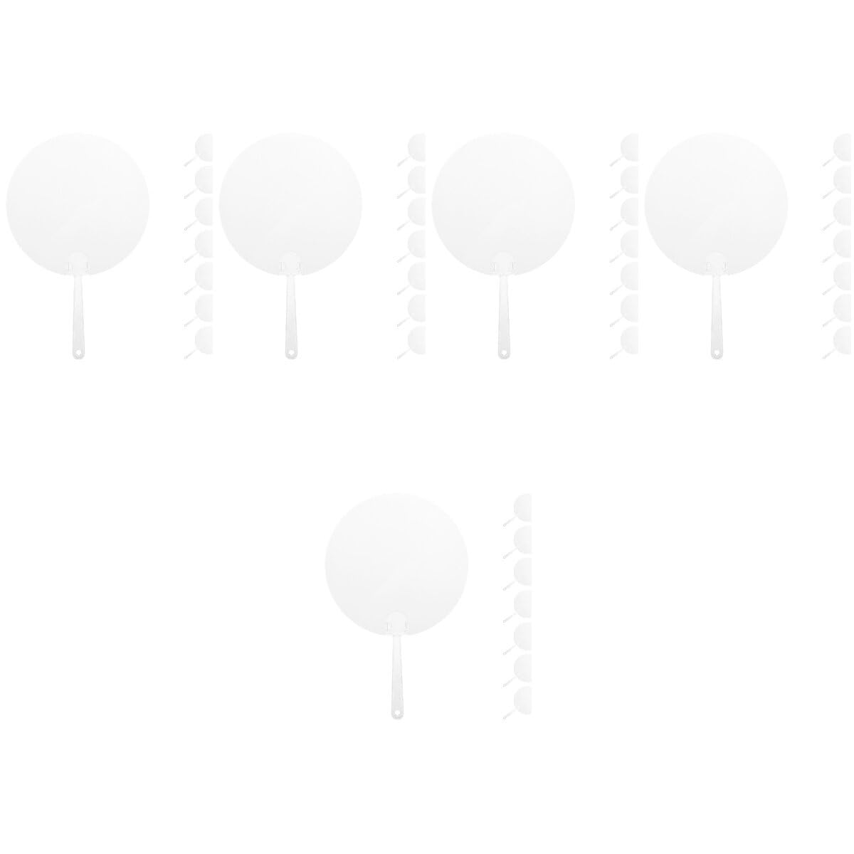 

STOBOK Мини Прозрачные Сделай Сам Круглые Ручные Бумажные Портативные Пустые Веера для Руки и Лета 40 Пустых ПВХ Прозрачных Наборов Вееров, Веера, Поделки,