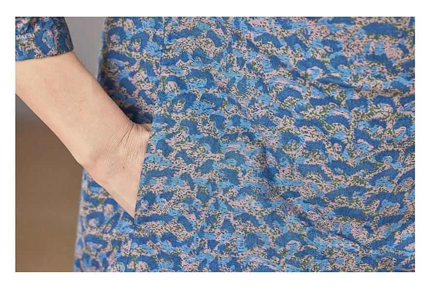 Elderly Women's Spring/Summer Pure Cotton 3/4 Sleeve Shirt for Mom/Wife/Grandma In 60s-70s