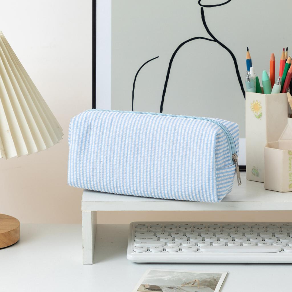 1pz Astuccio con Motivo a Righe Colorate con Cerniera Liscia Borsa per Cancelleria Bellissima Pochette A3141