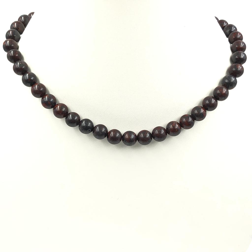8mm Natürliche Eisen-Tigerauge Edelsteinperlen Verstellbare Halskette 17-20" Handgefertigt Schönes Choker Halsband Für Geschenk 8BN-35