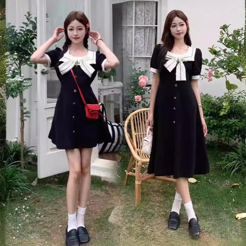 

Women s Petite Summer Square Neck Bow Dress XL (Recommended for 120-135 jin)